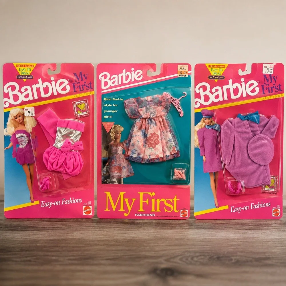 Vintage Mattel Barbie Fashions Lot of 3 MY FIRST 1990 #4860 #4853 #3399 NFRB NEW